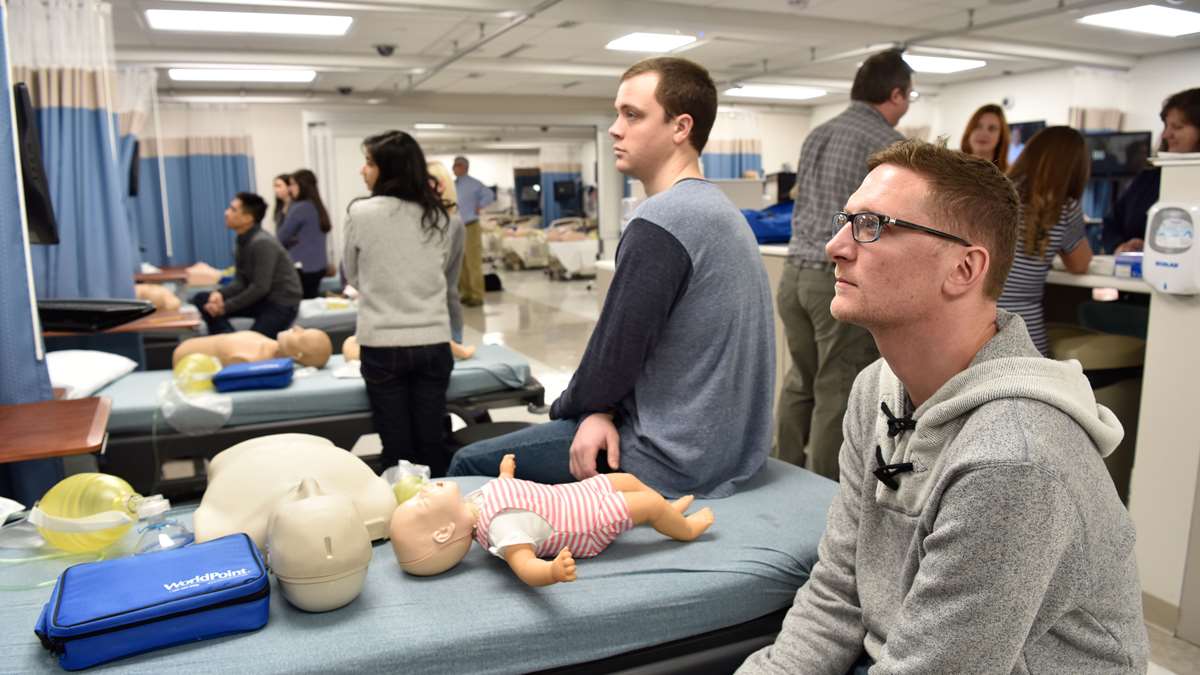 Students in a simulation lab